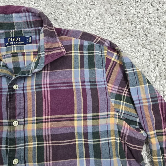 Polo Ralph Lauren Shirt Mens‎ Large Colorful Plaid Button Up Long Sleeve Office - Picture 4 of 10